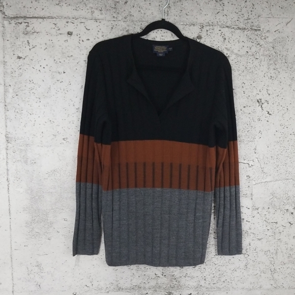 PENDLETON Merino Wool Color Block Sweater LP - Picture 3 of 6